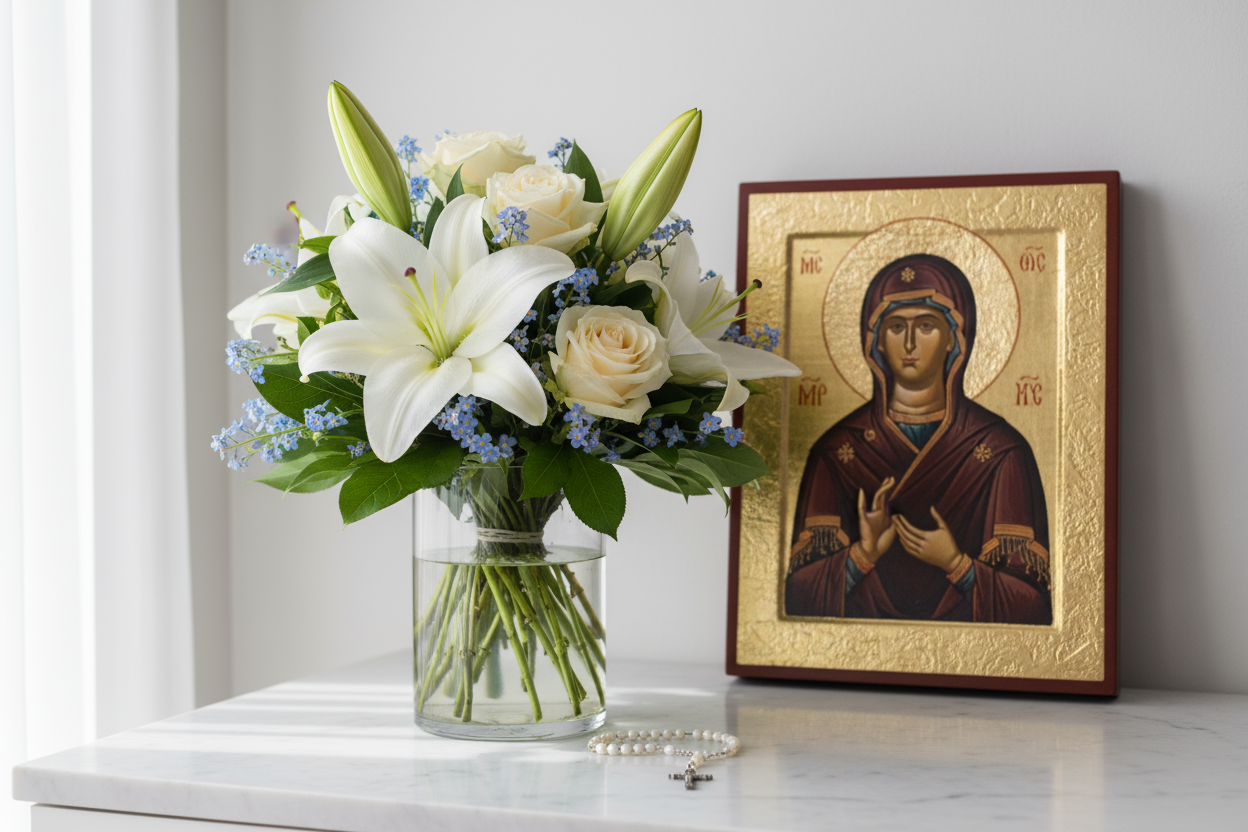 utiliza un cuadro de la virgen de gudalupe o un icono de la virgen maria